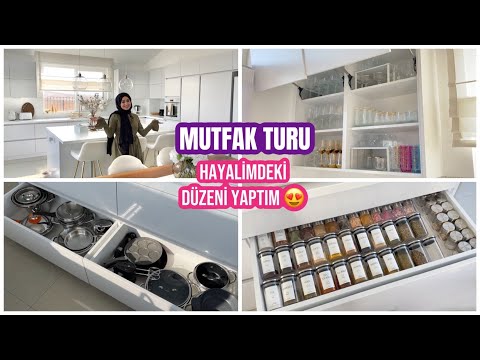 MUTFAK TURU, HAYALİMDEKİ DOLAP İÇİ DÜZENİNİ YAPTIM, EV TURU