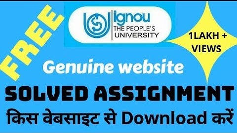 IGNOU FREE SOLVED ASSIGNMENTS DOWNLOAD 2019-20 ||  IGNOU ASSIGNMENT 2019-20 ||