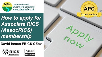 How to apply for Associate RICS (AssocRICS) membership