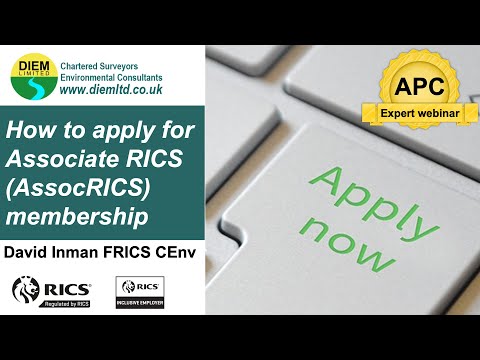 How to apply for Associate RICS (AssocRICS) membership