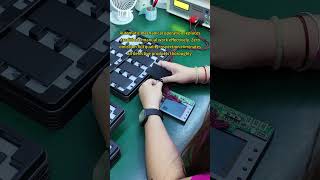 Live footage of the workshop operations of mobile phone batteries