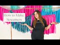 How to make ceiling streamers  diy fringe backdrop for parties