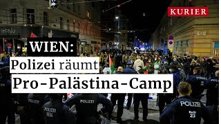 Wien: Polizei räumt Pro-Palästina-Camp am Uni Campus, mehrere Festnahmen