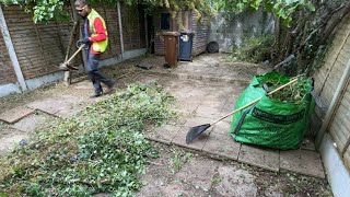 Back Garden RefreshTrimming weedsCutting BrunchesCleaning up //Before & After