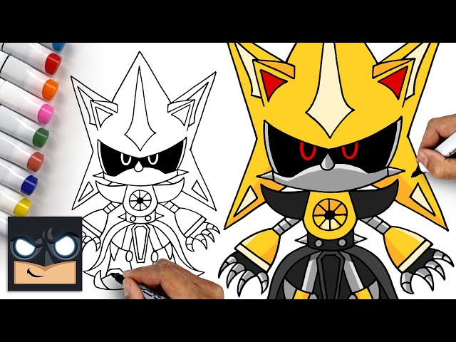 How to draw Neo Metal Sonic  Drawings, Easy drawings, Sonic