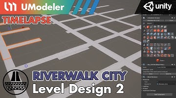 3D Modeling in Unity - Timelapse of Level Design 2 in Riverwalk City with UModeler.