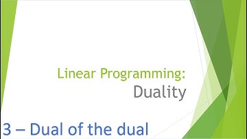 Linear Programming Duality 3: The dual of the dual