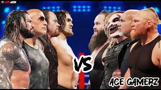 Roman Reigns Great Khali and The Undertaker vs Kane Brock Lesener and Bronstromen    @WWE