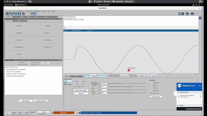 Locking a VNMRS 500 MHz NMR in the OpenVNMRJ software