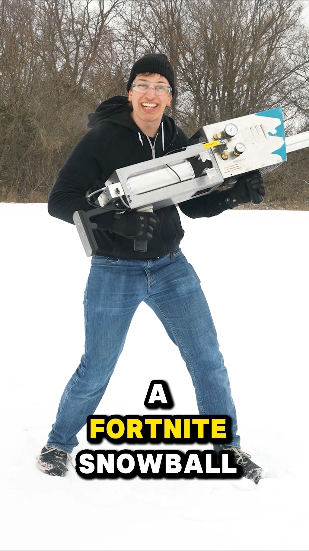 Fortnite’s snowball launcher, but IRL and DEADLY.?❄️ #fortnite #gaming #engineering