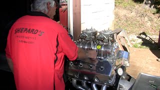 Blown Hemi Engine Startup on Engine Stand.