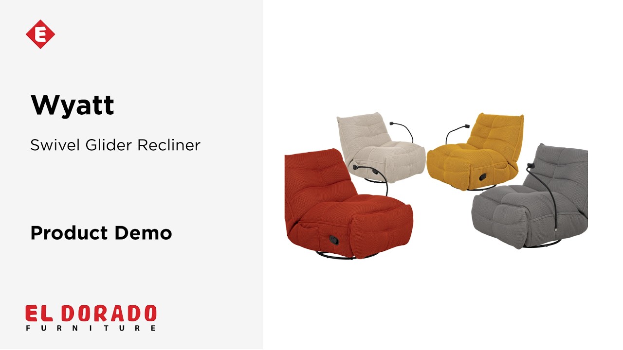 Wyatt Yellow Swivel Glider Recliner | El Dorado Furniture