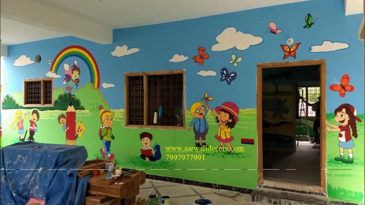 Kindar Garden wall painting in Hyderabad By 7997977991 YouTube