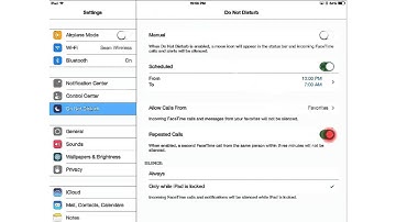 iPad Settings - Do Not Disturb Settings - iOS 7