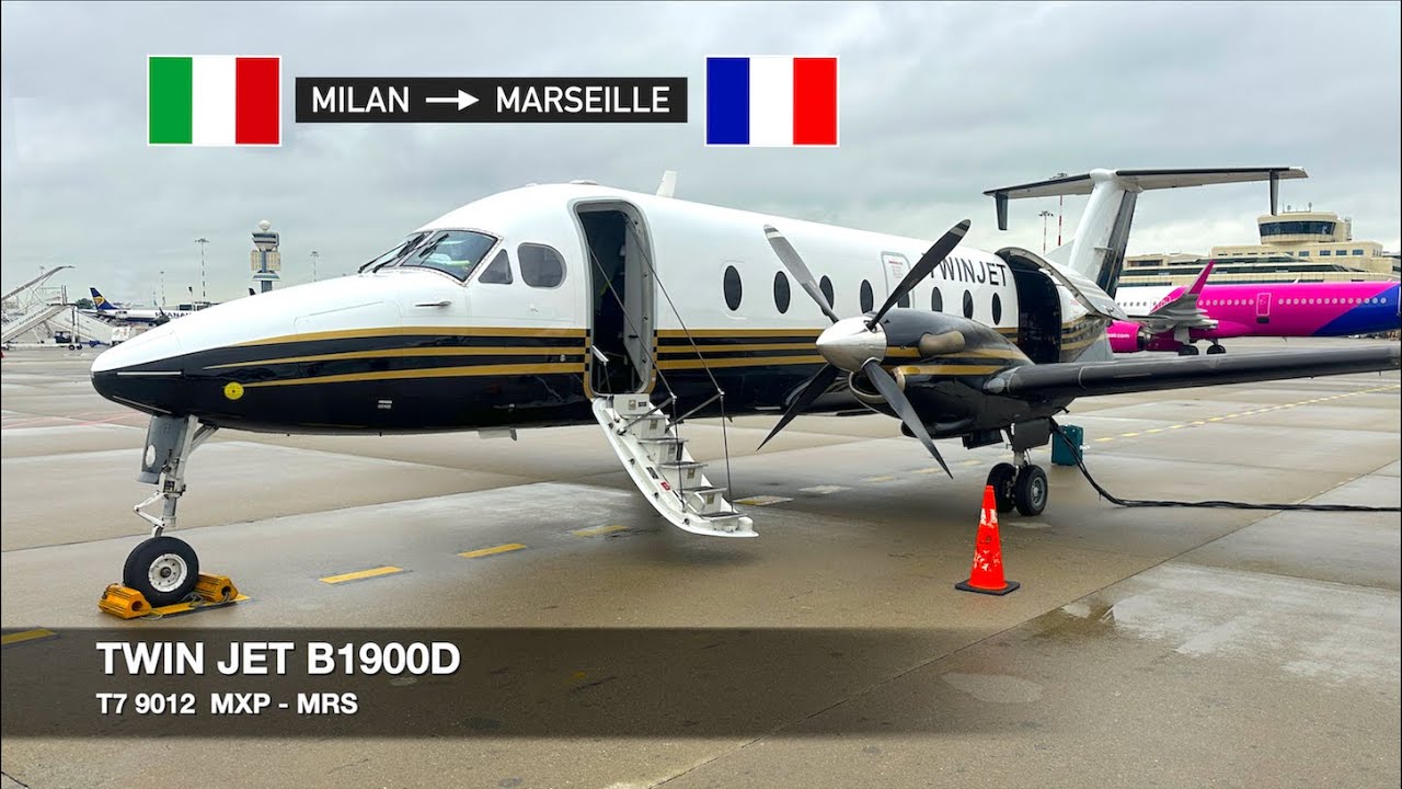 A UNIQUE EXPERIENCE ON BEECHCRAFT 1900D! | TWIN JET Beechcraft 1900D | Milan MXP ✈ Marseille