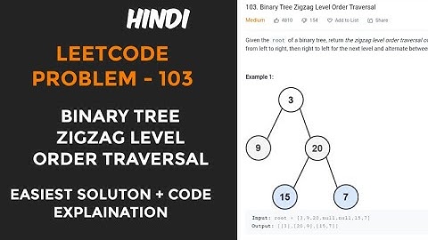 Binary Tree Zigzag Level Order Traversal | leetcode -103