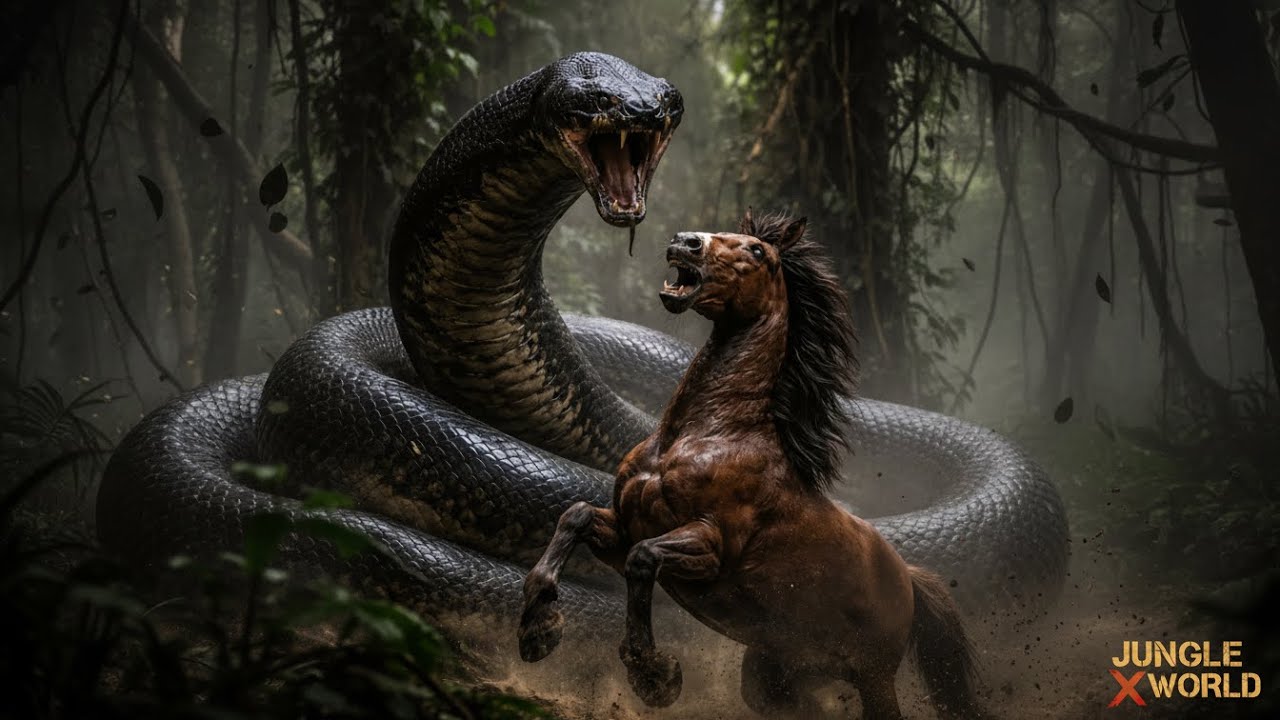 Two Giant Black Anacondas vs Lioness The Darkest JungleEncounterEver discovresechanel