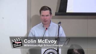 Colin McEvoy, Millennium High School Principal, at Project Pay It Forward Event
