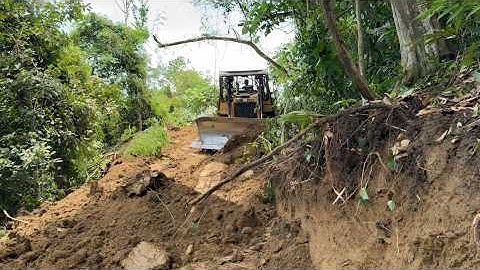 Forest Road Widening Using a CAT D6R XL Bulldozer With Skill and Precision