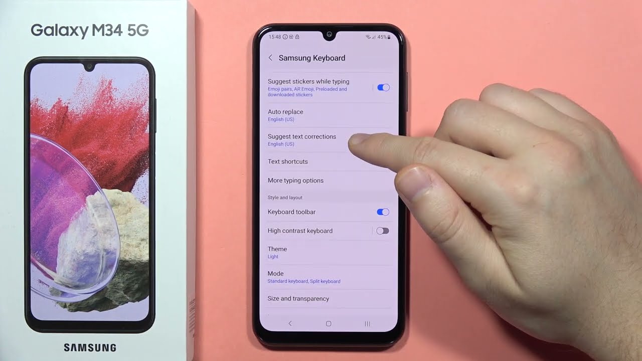 SAMSUNG Galaxy M34 5G: Turn On/Off Text Correction - Predictive Text, Auto Replace, Text Suggestions