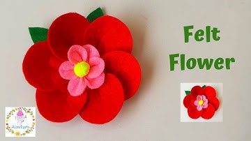 DIY Felt Flower #4 | How to Make an Easy Felt Flower | Easy Felt Crafts | Aureliarts