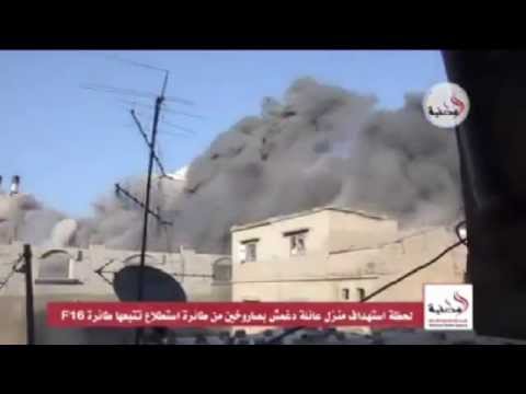 شاهد لحظة استهداف وتدمير منزل عائلة دغمش بغزة