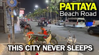 Pattaya Beach Road After Midnight. Walking From Soi 6 to Walking Street