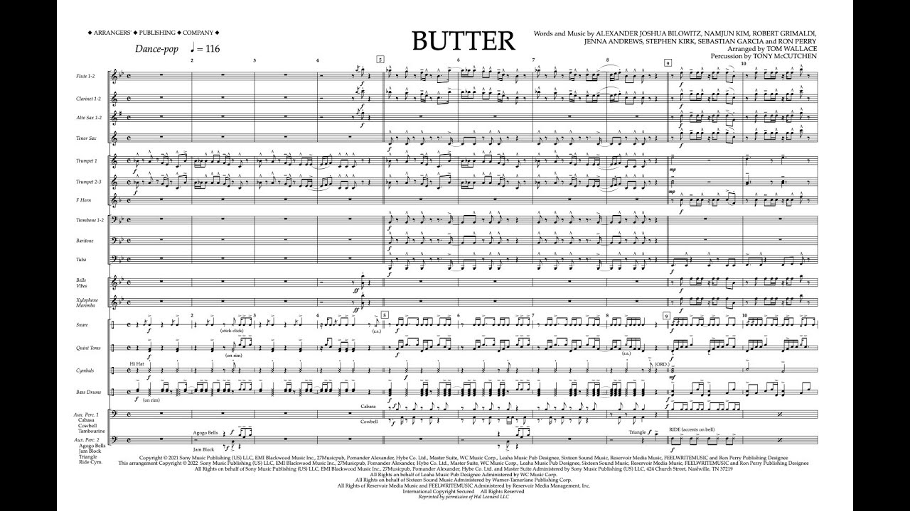 バター（BTS）（スコアのみ）【Butter】 - 吹奏楽の楽譜販売は