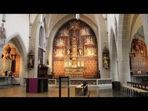 Базель. Католическая церковь Heiliggeistkirche mit Pfarr und Sigristenhaus. Живой орган.