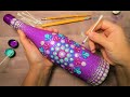 EASY Dot Mandala Art Bottle Painting Using ONLY Qtip Toothpick Pencil | How To Lydia May