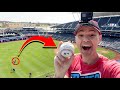 I challenged an MLB player to throw me a ball in the UPPER DECK at Kauffman Stadium!