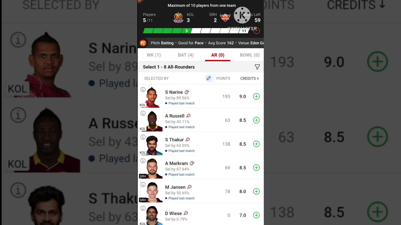 KOL vs SRH Dream11 Team Prediction I SRH vs KOL Dream11 Team I Dream 11 Team of Today Match | IPL23