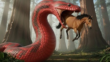 Part 48 – A Girl Alone Surviving in the Forest | Giant Python Strikes as Wild Horse Fights