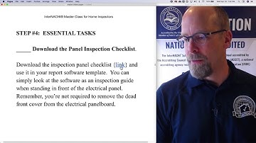 Master Class for Home Inspectors: Step 4, Download Inspection Panel Checklist