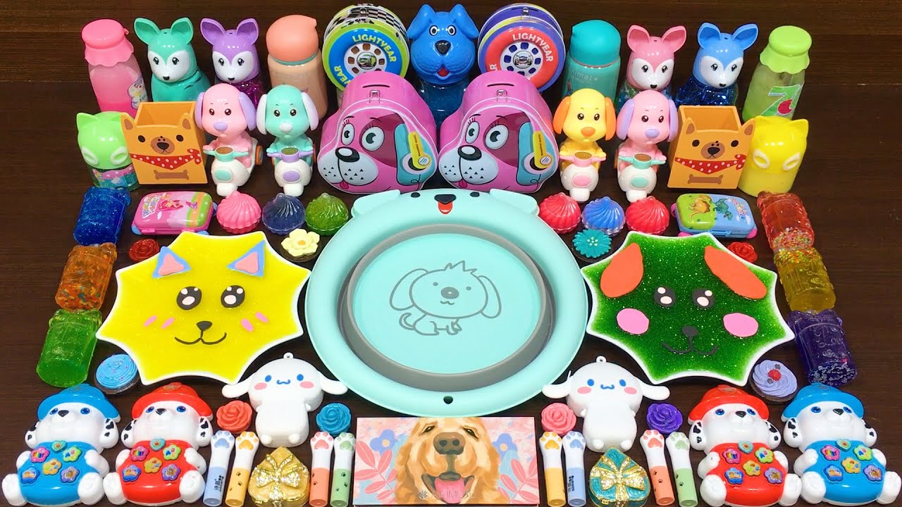 DOG Slime Mixing Random Things into CLEAR Slime Satisfying Slime