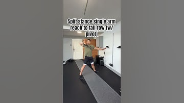 Split stance single arm cable reach to tall row (w/ pivot)