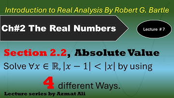7. Chapter # 2 The Real Numbers | Absolute Value of real Number | Real Analysis by Robert G Bartle