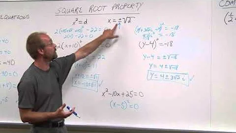 Intermediate Alg Section 7.1 Solving Quadratic Equations