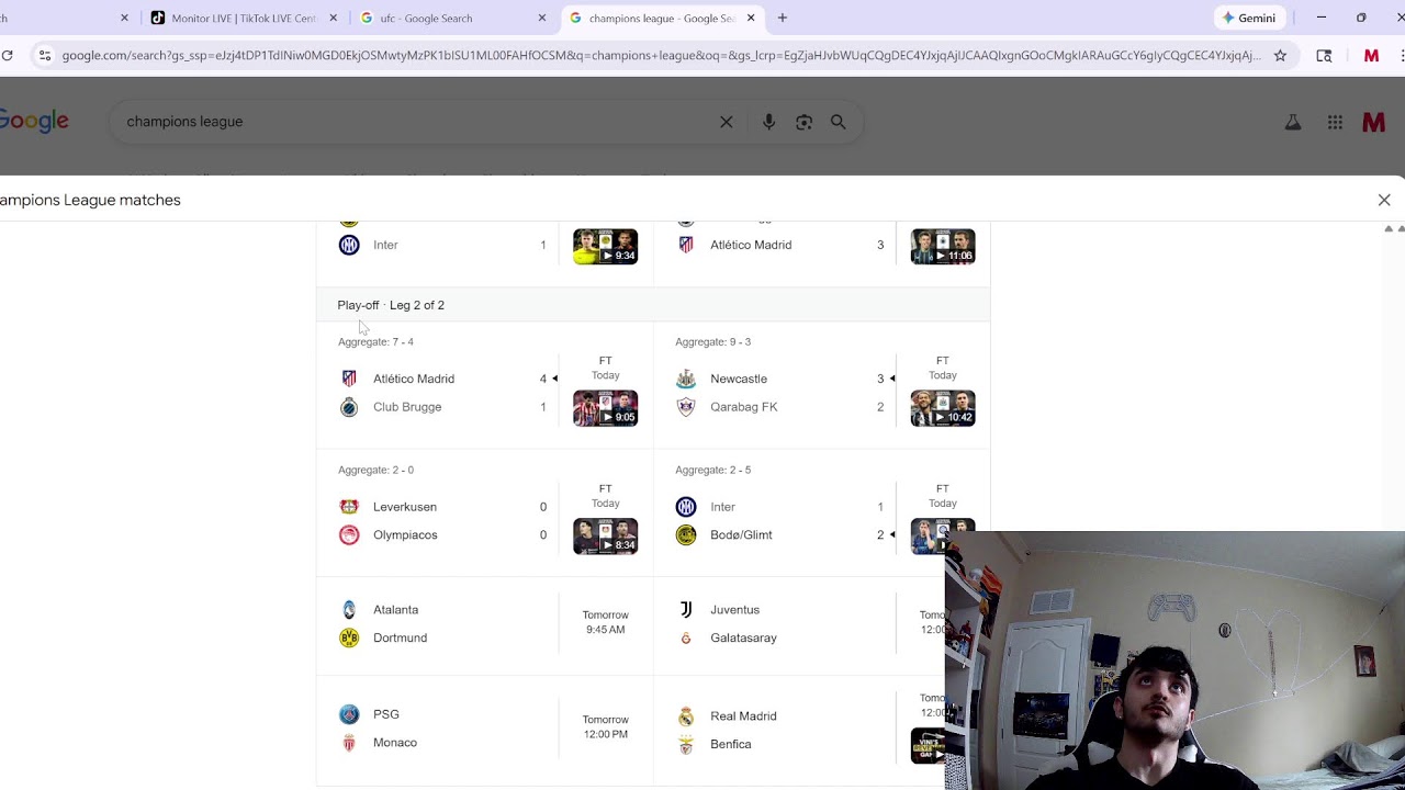 guessing the whole UFC, looking at Champions league and motivation