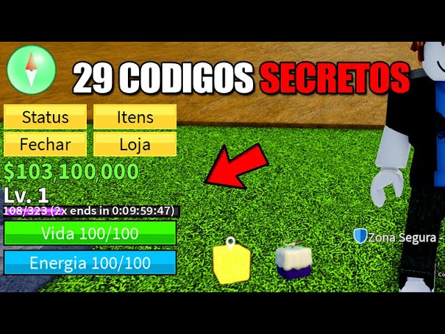 TODOS OS 27 CÓDIGOS SECRETO DE DINHEIRO DE 2X EXPERIENCIA DE RESET STATUS  DO BLOX FRUITS (roblox) 