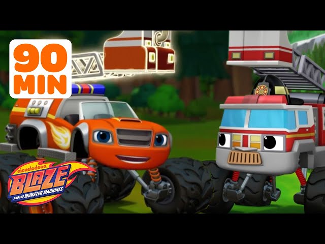 Blaze Fire Engine Monster Machine 🚒 | 90 Minute Compilation | Blaze and the Monster Machines class=