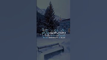 الَّذِينَ آمَنُوا وَتَطْمَئِنُّ قُلُوبُهُم بِذِكْرِ اللَّهِ ۗ- ( سورة الرعد - 28)