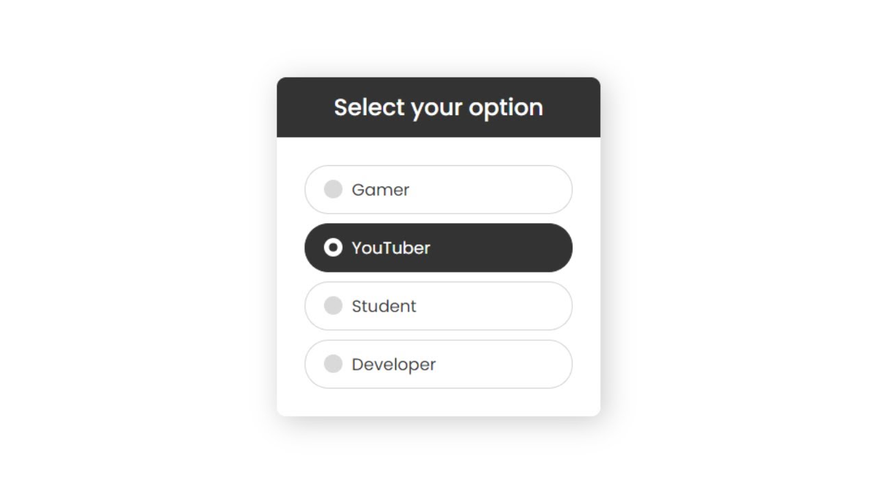 Awesome Custom Radio Buttons using only HTML & CSS | Option Buttons in CSS