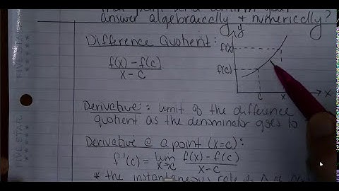 3.2 Difference Quotient and One Definition of Derivative
