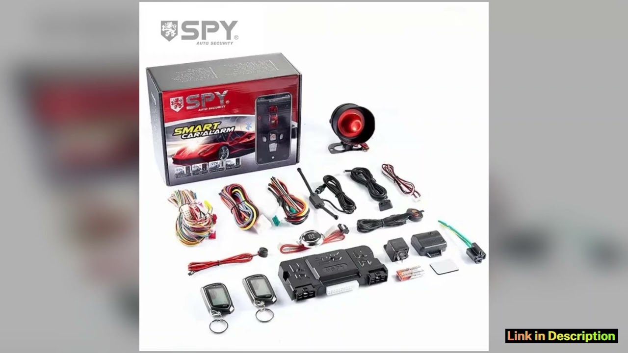 SPY 2 Way Car Alarm System PKE Car Remote Keyless Entry Kit Engine Start Module Headlamp Module Blu