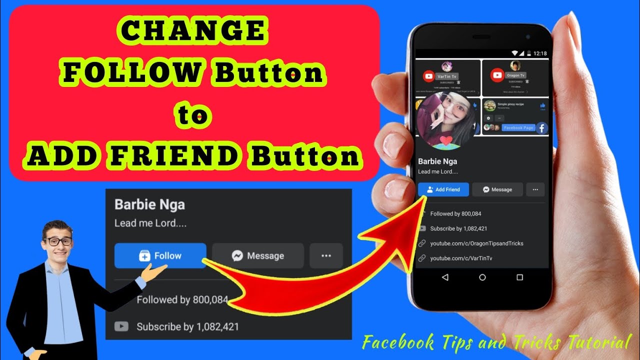 Friends Button How to change follow button to add friend button? - YouTube