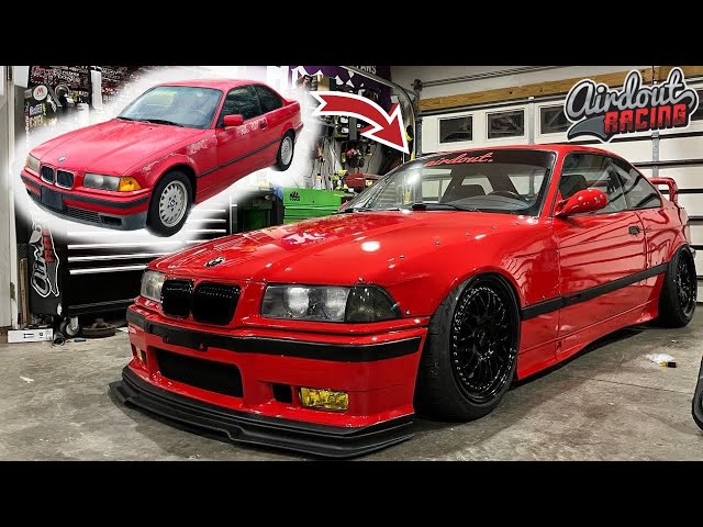 Building a BAGGED BMW E36 in 10 Minutes!!!! 