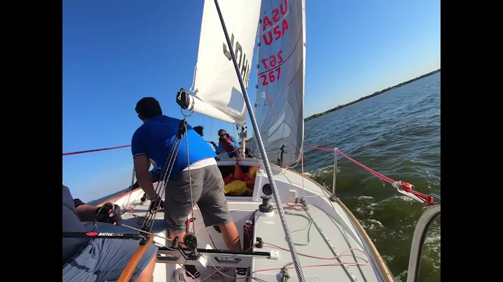 J24 racing training on the black widow downwind rounding