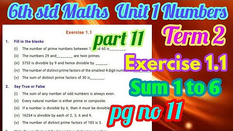 6th std Maths,Term 2 ,unit 1 Numbers -Exercise 1.1(sum 1 to 6) Part 11