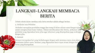 Keterampilan Berbicara dalam bentuk Membaca Berita